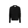 Men's FW21 Arrow Pattern Round Neck Pullover Wool Sweater Loose Fit Black OMHE088F21KNI0011055