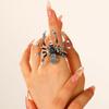 Gothic Dark Punk Spider Jewelry Set: Necklace, Bracelet & Ring for Halloween