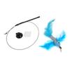 Funny Cat Feather Stick Interactive Handheld Cat Feather Wand with Suction Cup for CatsBlue Flying Fish
