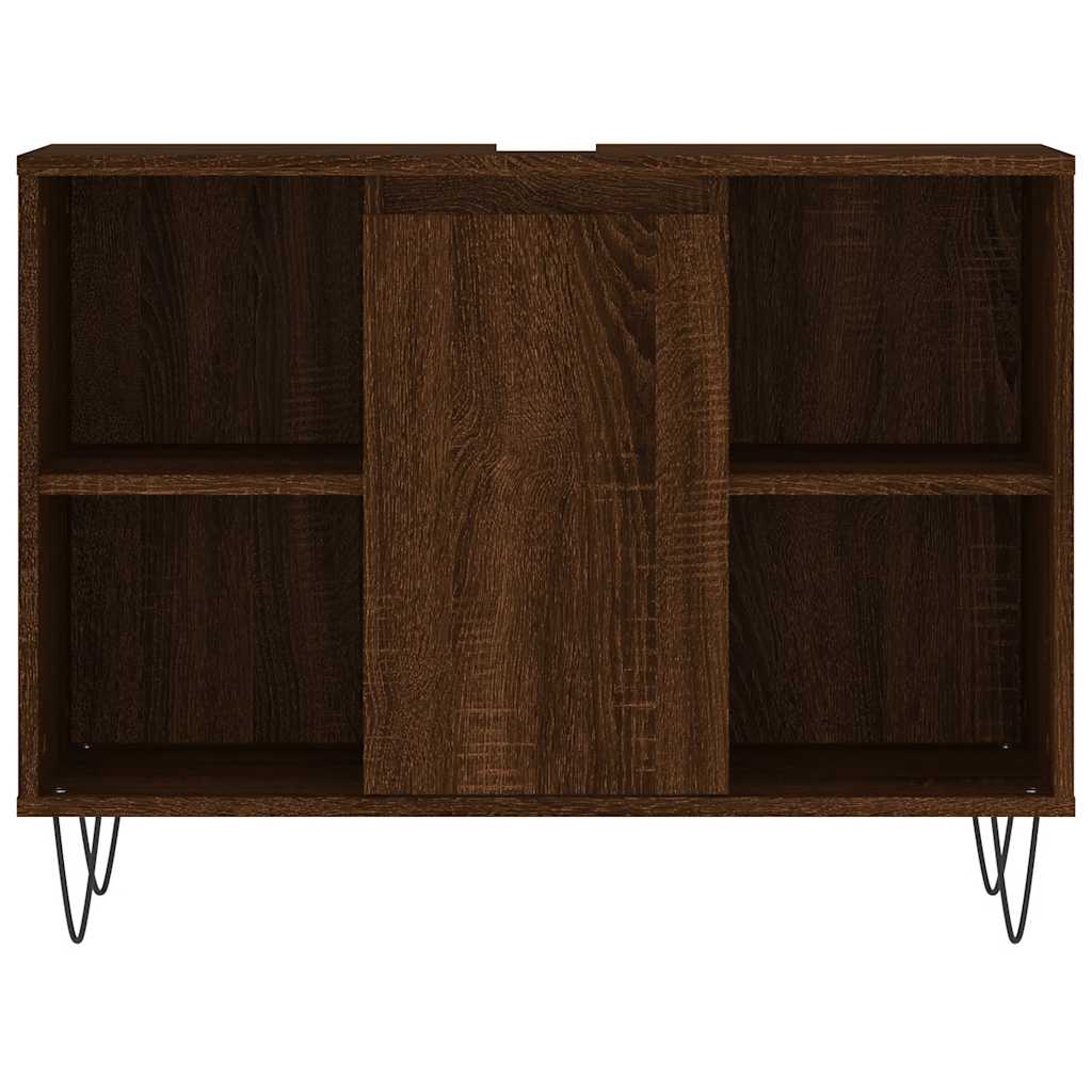 Bathroom Cabinet Brown Oak Effect 80 x 33 x 60 cm Engineered Wood