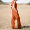 Plus Size Women's Clothing Set, Solid Color Chinese Style Retro Pants, Cotton Linen Casual Long Sleeve Loose Cotton Set