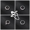 ZS 1 PC 16G Stainless Steel Nose Rings Cubic Zircon Septum Piercing Rose Snake Shape Ear Stud Helix Cartilage Piercings Jewelry
