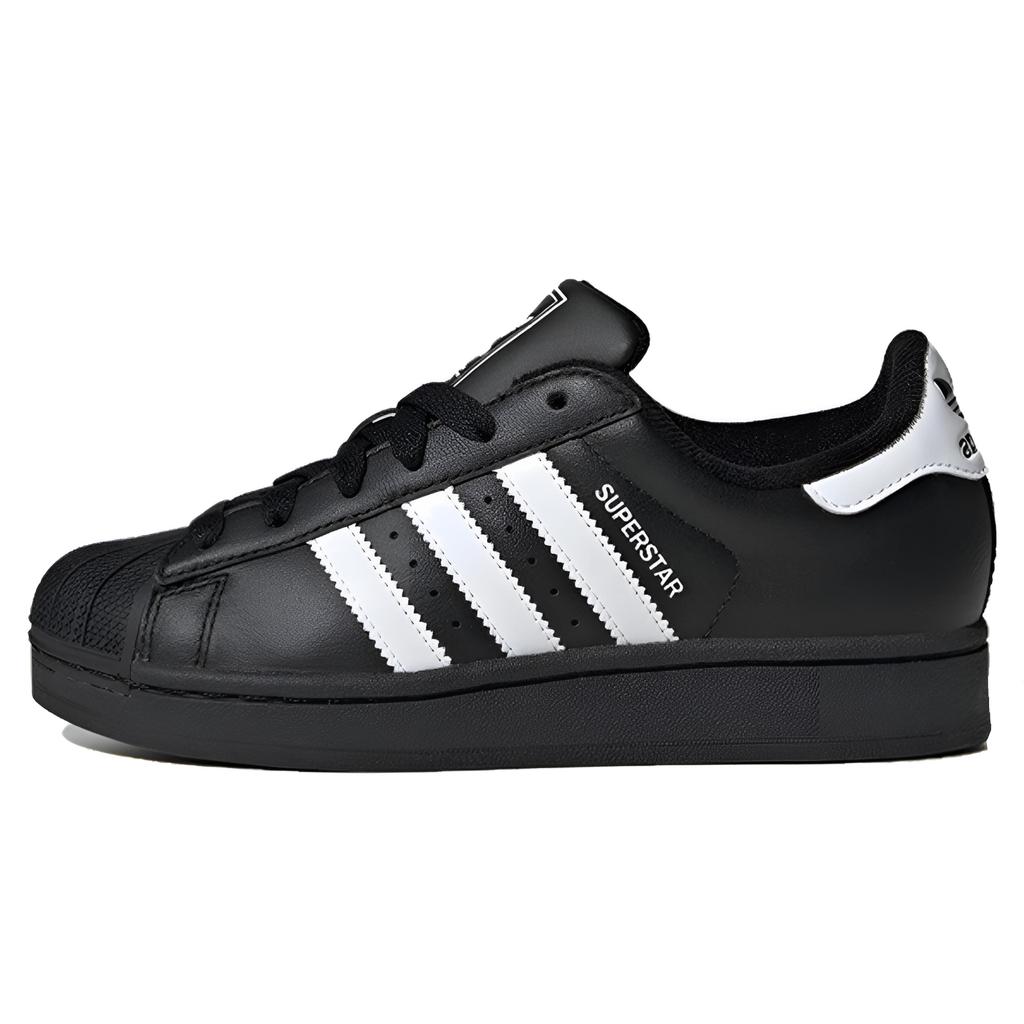 Adidas Originals SUPERSTAR Wear resistant And Lightweight Low top Skateboard Shoes Unisex Black Gold EG4959(Team1326-SBOX)