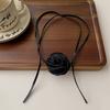 Simple Rose Flower Neckband Choker Necklace Jewelry Women Clavicle Chain Necklace Temperament Long Strap Neck Chain