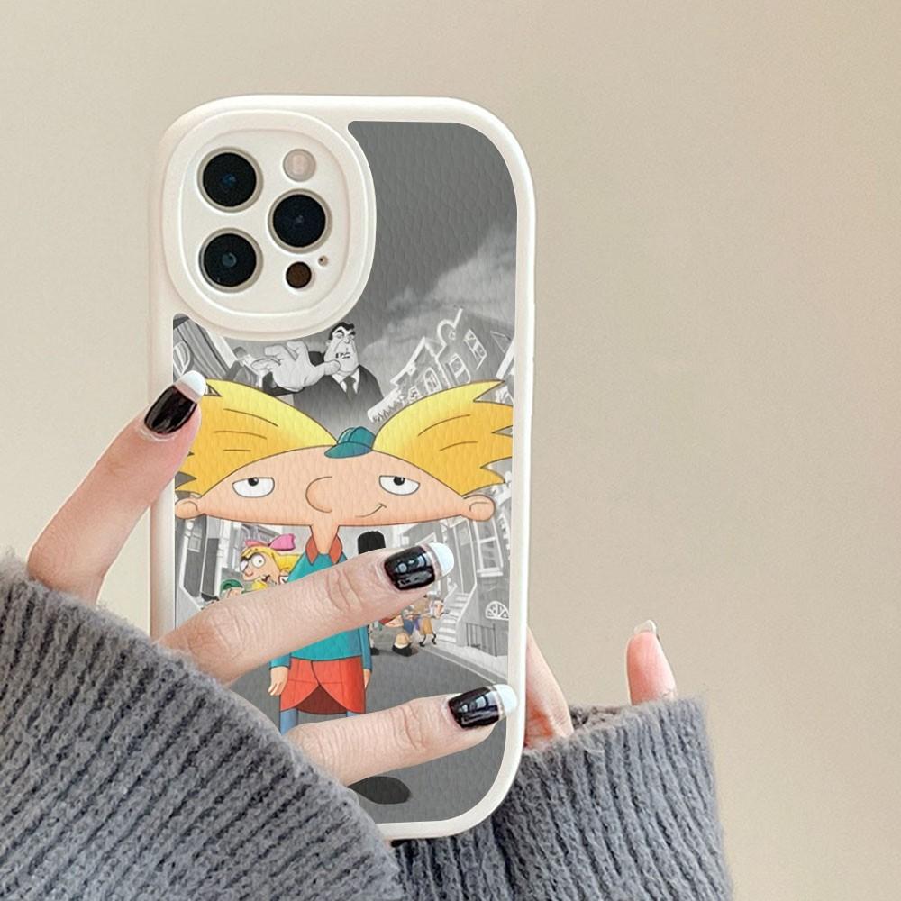 Hey Arnolds Cartoon Phone Case Hard Leather For iPhone 14 13 12 Mini 11 14 Pro Max Xs X Xr 7 8 Plus Fundas