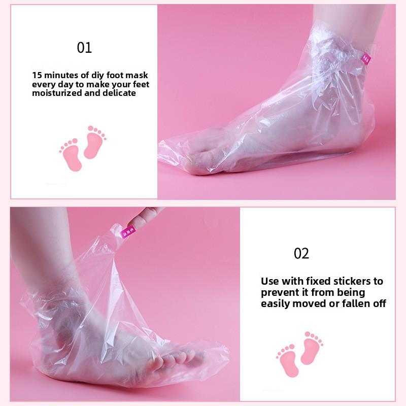 100 Paar Einweg-Haushalts-Feuchtigkeitspflege-Fußüberzüge mit verlängerter Länge gegen Risse