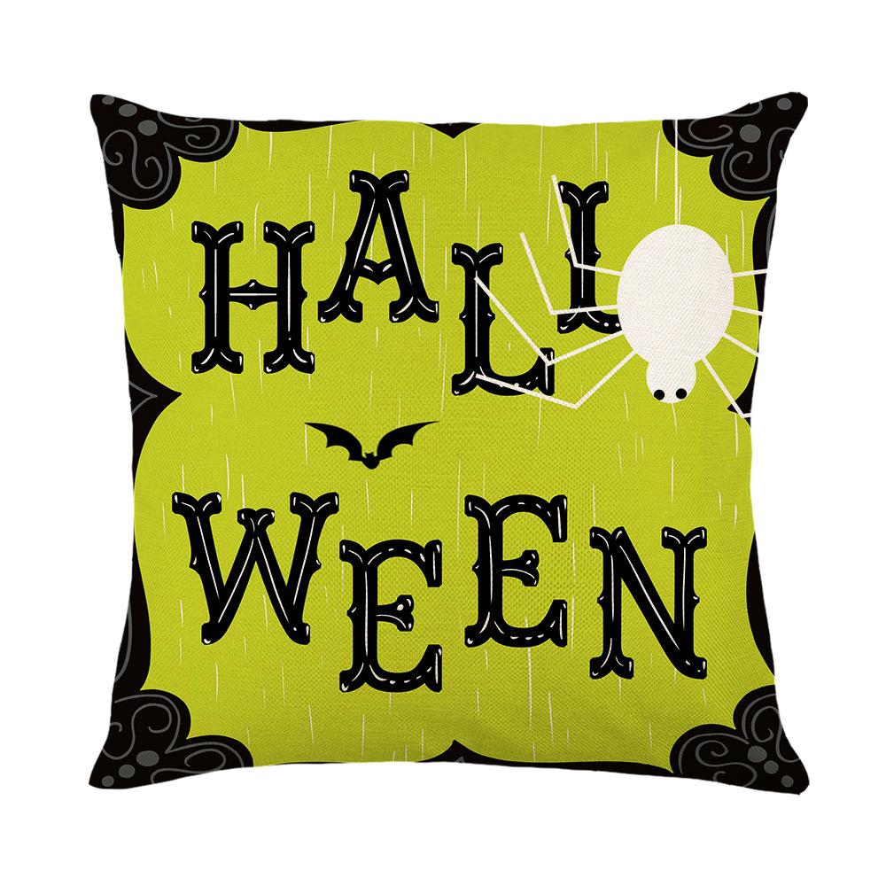 

Halloween Pillow Cover Letter Printed Polyester Home Decoration Living Room Sofa Cushion Cover Bedroom Pillow Cover 45 * 45Cm (without pillow core)