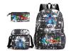 Printed Schoolbag Three-Piece Set, Primary And Secondary School Schoolbag, Backpack, Shoulder Bag, Pencil Bag.