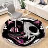 1pc Cat Skull Office Round Area Rug, Under Office Chairs Bedroom Living Room Home Decor, Room Deco, Available in Various Sizes