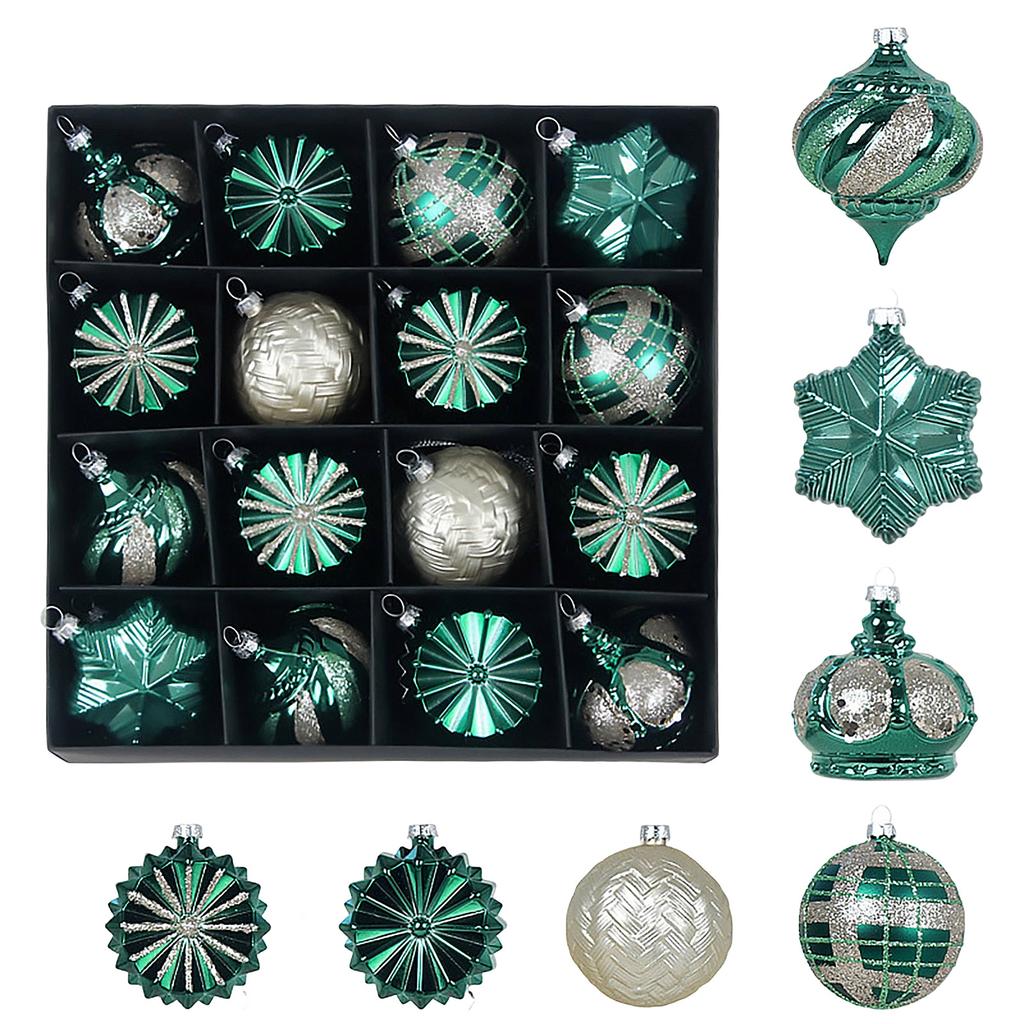 Christmas Ball Ornaments 6 Set, Electroplated Painted Hanging Tree Decorations with Gift Box
