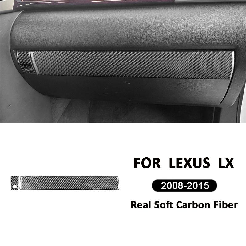 

For Lexus LX 2008-2015 Accessories Carbon Fiber Auto Co-Pilot Stotage Box Panel Switch Button Cover Decoration Interior Sticker чорний