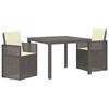 Garden Dining Set 3 Pcs Light Grey and Cream PP