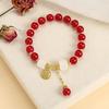 1Pcs Charm Talismans Jewelry Red Natural Jade Beads Bracelet Luxury Gemstone Accessories Gifts For Women