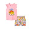 Completo Estivo a Maniche Corte da Bambina 2024 Abbigliamento per Bambini T-shirt + Pantaloncini a Quadri Set da 2 Pezzi Outfit Casual