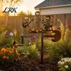 Halloween Wind Spinner Skeleton Rock Trio Metal Spinner, Handmade Kinetic Garden Sculpture Outdoor for Yard Lawn Decor, Unique Musical Skull Windmill
