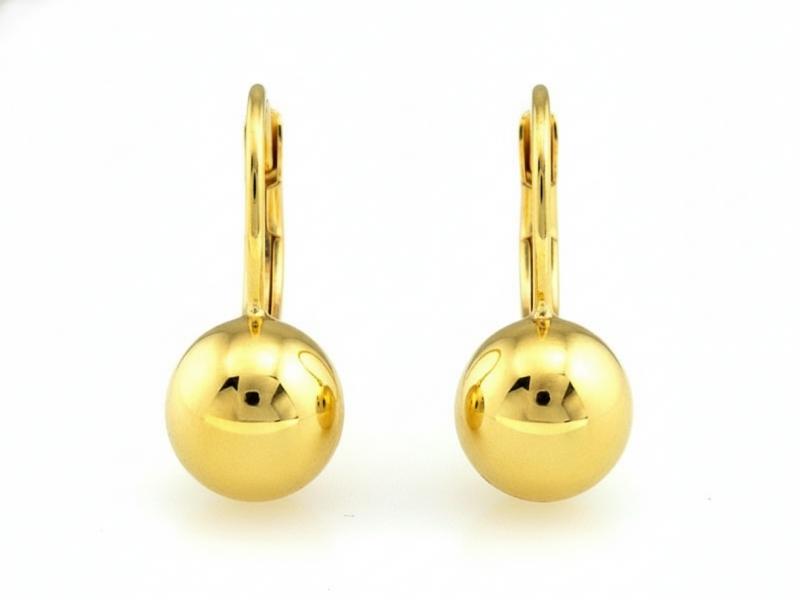 Women`s 585 gold earrings with balls