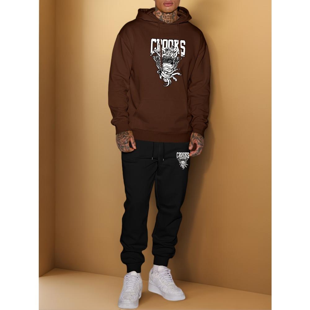 

Мужской повседневный модный спортивный мужской универсальный трендовый комплект худи и брюк XXXL