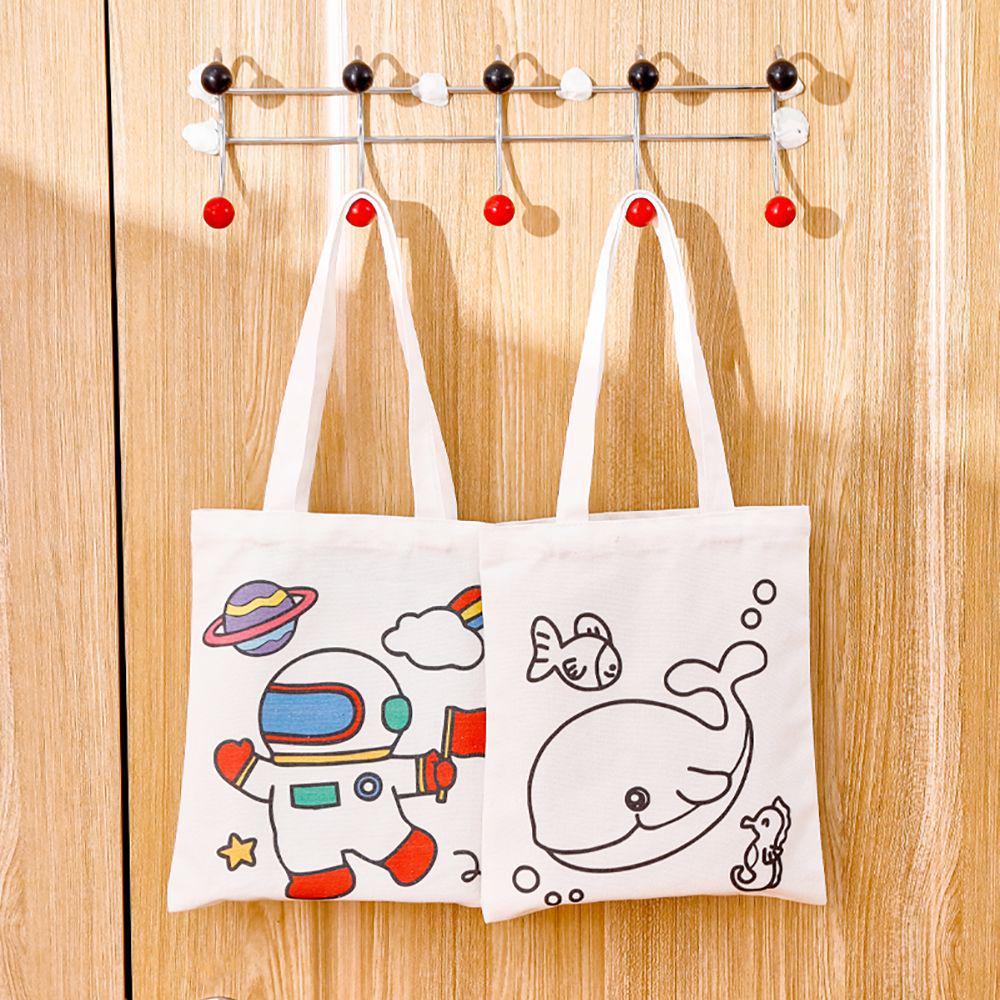 DIY Graffiti Canvas Tote Bag - Kids' Coloring Gift