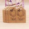 100 Pcs/Set Kraft Paper Gift Tags Merry Xmas Hanging Label Cute Print White Tags