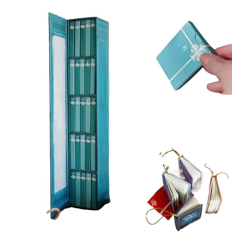 

2025 Мини Книжный Орнамент Адвент, Календарь Адвента с Подарками для Любителей Книг, Календарь Адвента с Подарками для Любителей Книг с 24 Книжными Подарками