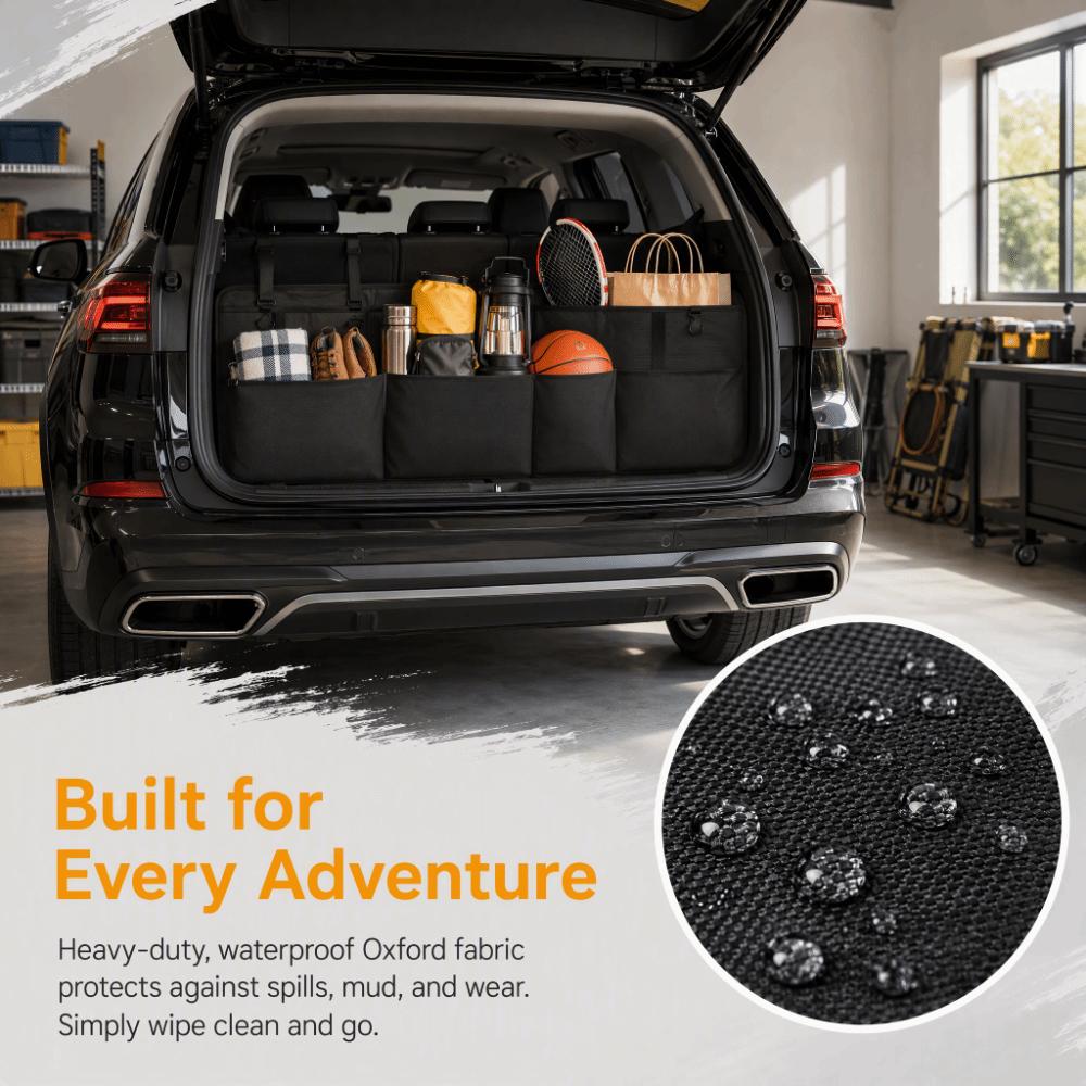 Large Capacity SUV Car Boot Hanging Bag Adjustable Backseat Bag Organizer  Camping