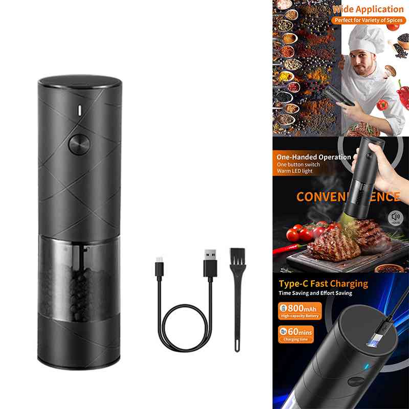 Electric Grinder With Warm LED Light Adjustable Coarseness Automatic Mill Grinder For Kitchen, Restaurant 2