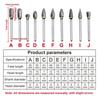 10pc Hard Alloy Rotary File 3*6 Double Grain Tungsten Steel Grind Head Electric Grind Mold Woodwork Grinding File Tool Set