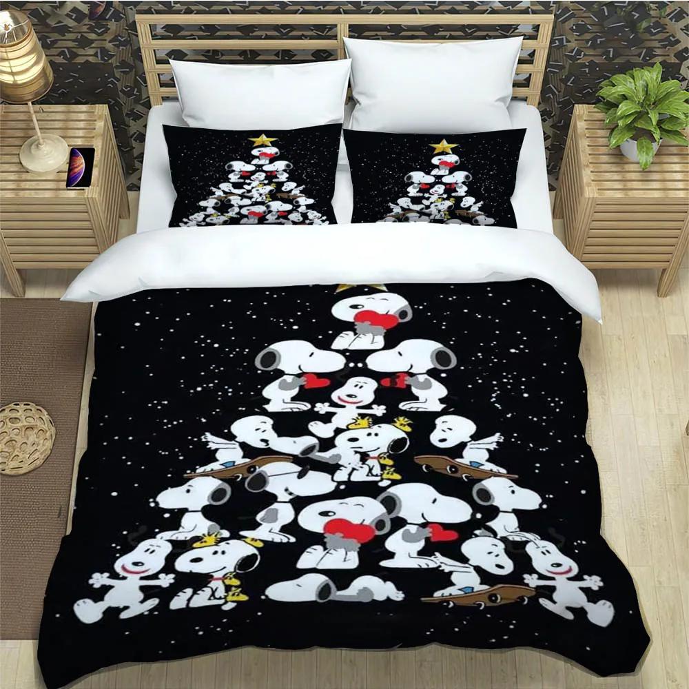 Cute Cartoon Snoopy Bedding Sets Exquisite Bed Supplies Set Duvet Cover Bed Comforter Set Bedding Set Luxury Birthday Gift