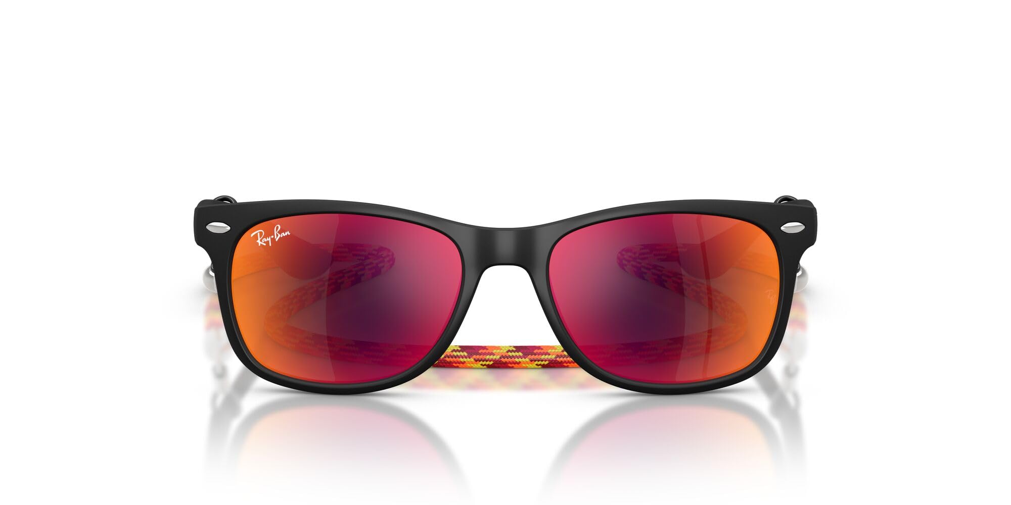 Sunglasses NEW WAYFARER JUNIOR RUBBER BLACK BROWN MIRROR ORANGE JUNIOR 0RJ9052SF 70286Q50 Polarized [Ray-Ban]