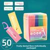 50Pcs/set Fruity Floss Disposable Floss Stick Mint Toothpick Floss Teeth Cleaning