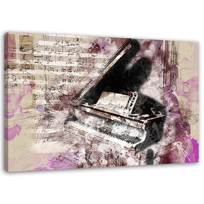 Canvas Print, Piano Abstract Shabby Chic