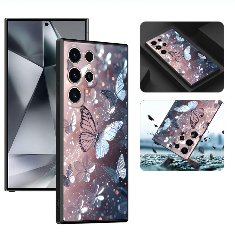 Creative Cartoon Butterfly Funda Phone Cover Case for Samsung Galaxy S26 S10 S9 Note 20 Ultra 8 9 10 S20 S21 FE S25 Ultra S23