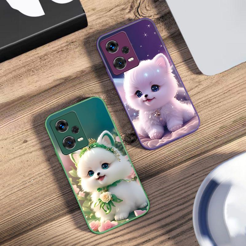 Cățeluș Drăguț Verde Pentru Xiaomi 14 Ultra 13 Lite Redmi Note 13 11 Pro 12 Plus Poco X6 3 Pro F4 6 GT Carcasă Telefon din Sticlă Călită