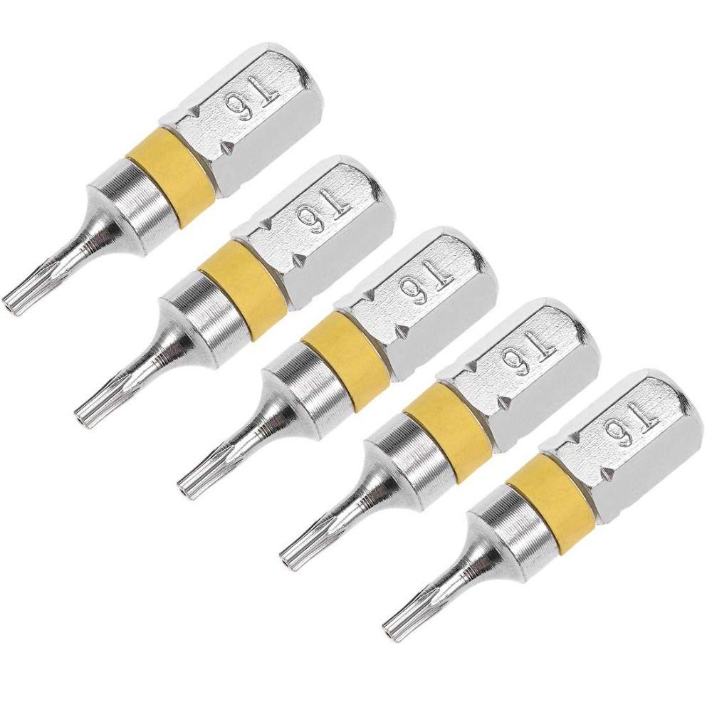 

5 шт., магнитные насадки для отверток, длина 25 мм, 1/4 дюйма, шестигранный хвостовик, широко используемые электрические отвертки с битами T6