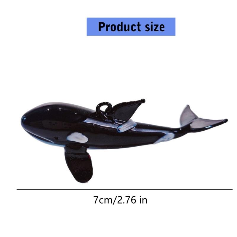 Handmade Glass Orca Dolphin Keychain Pendant Creative Marine Life Hanging Decoration Gift For Home Office