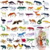 96-Model Set of Realistic Small Animal Toys: Lion, Elephant, Hippopotamus, Tiger, Snake