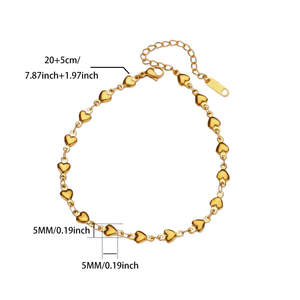 Tiny Heart Stainless Steel Anklet Gold Color Anti Fading Foot Anklets Bracelet Summer Beach Accessories Vintage Jewelry Gifts