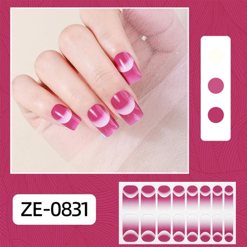 Gradient Nails Polish Sticker French Tip Gels Nail Strips Nails Polish Wraps Glossy Gels Nail Sticker Manicures Sticker