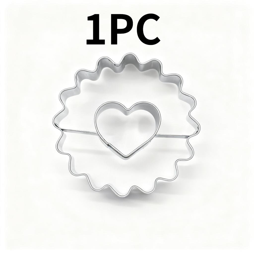 Flower-shaped Cookie Cake Embossing Mold Jam Sandwich Valentine's Day Cookie Cutter Heart Shape Pastry Biscuit Mold Baking Tools