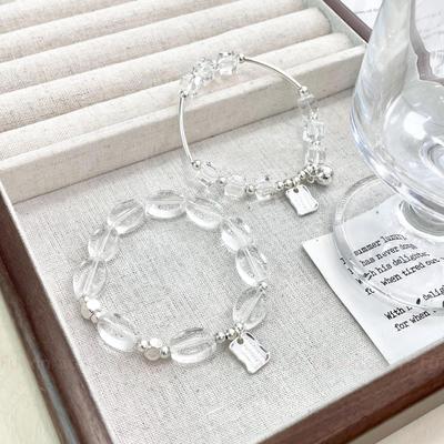 Elegantes Armband mit transparenten Kristallperlen für Damen – vielseitiger, leichter Luxus im koreanischen Stil.