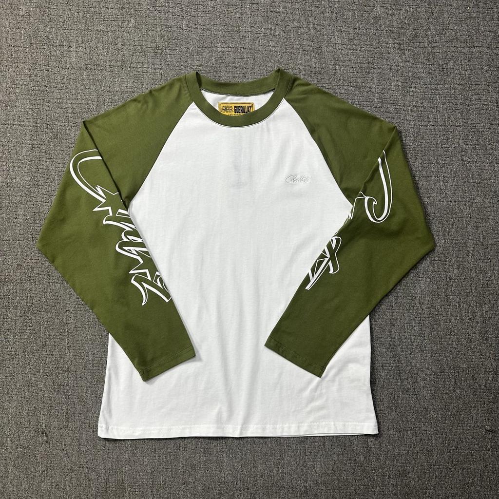 Cross-border European and American Trendy Brand Alcatraz Alphabet Embroidery Color Matching Shoulder Long-sleeved T-shirt Men's and Women's American 
