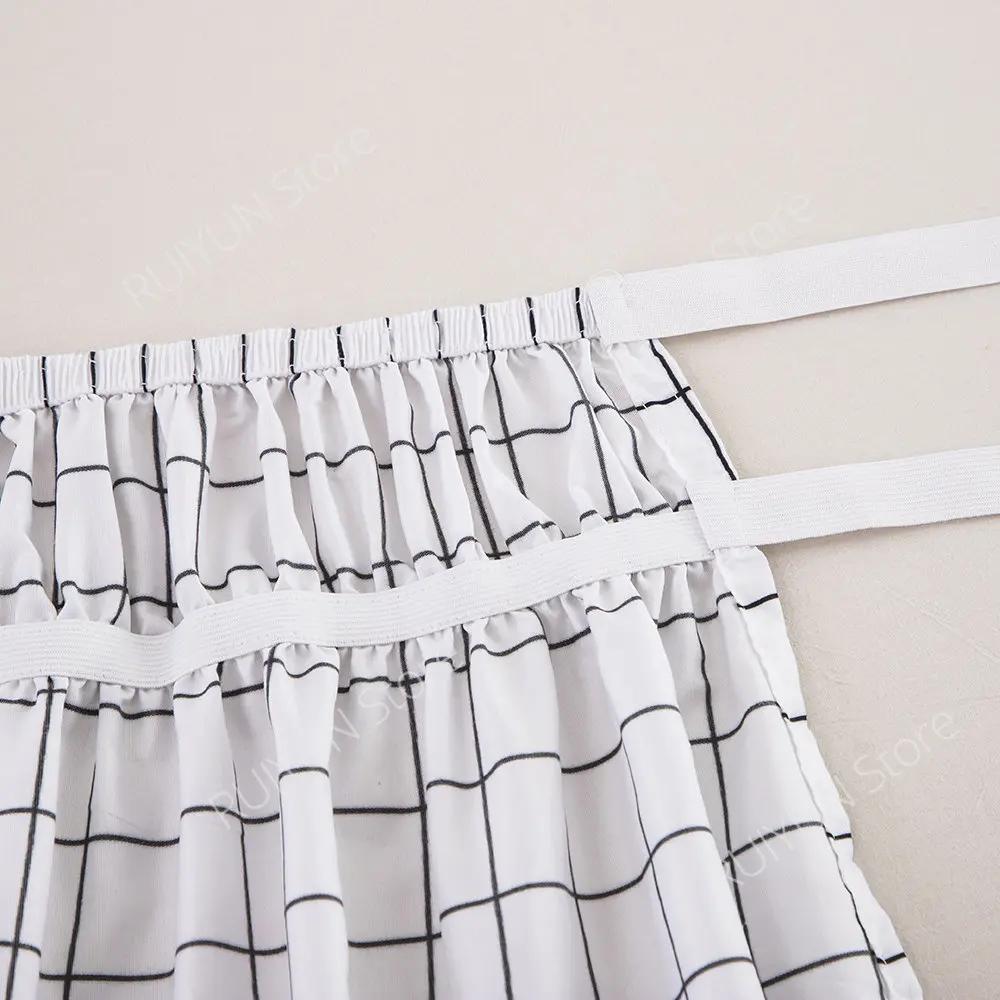 Home Kostkovaná postelová sukně bez povrchu Elastická páska Postelová sukně Omotávka kolem nařasená postelová sukně Couvre Lit Twin /Plná/ Queen/ King
