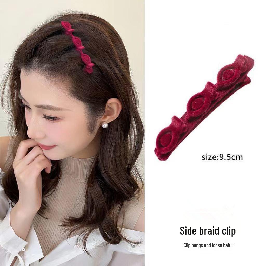 Korean Celebrity Style Hairpin: All-Match Bangs Clip, Braided Duckbill Headdress, Women’s Japanese & Korean Ins Bookmark.
