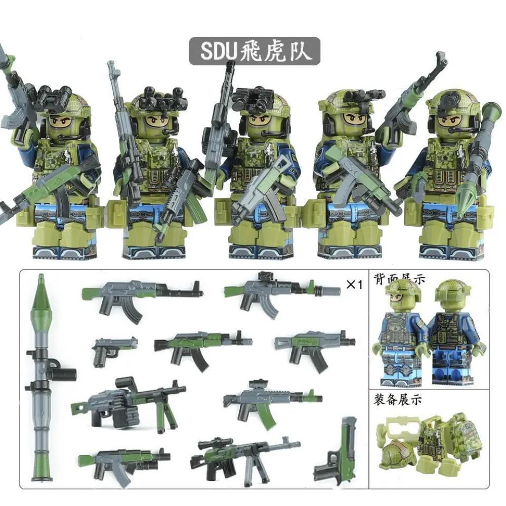 High military US special forces soldiers green beret army weapons miniature building block puzzle birthday gift world war ii