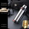 Large Stainless Steel Insulated Water Bottle with Double Lid and Strap for Outdoor Sports