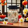 Tangsi Large Capacity Stainless Steel Teapot with Wooden Handle for Tea Stewing and Water Separation