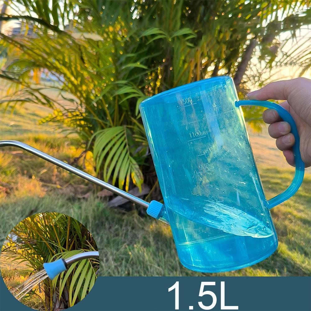 

Long Nozzle Watering Bucket Stainless steel Watering kettle Garden Flower Plants 1.5L Blue