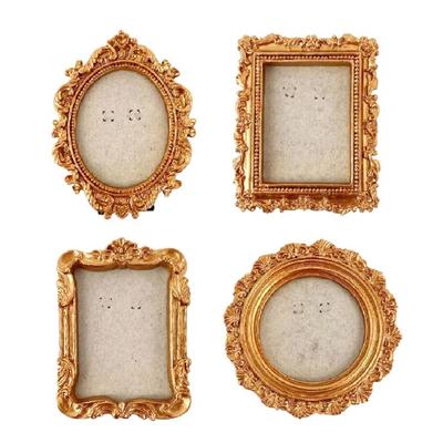 Resin Picture Frame Mini Picture Frame Antique Photo Frame Tiny Baroques Ornate Frame for DIY Manicure Jewelry Gift