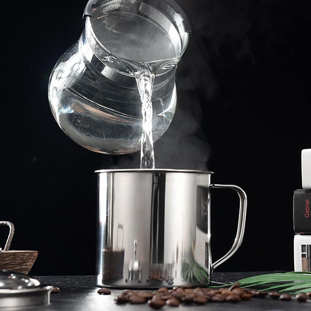 New 350-1250ml Mug Handle Design With Lid Tea Cup 304 Stainless Steel Water Cup Travel
