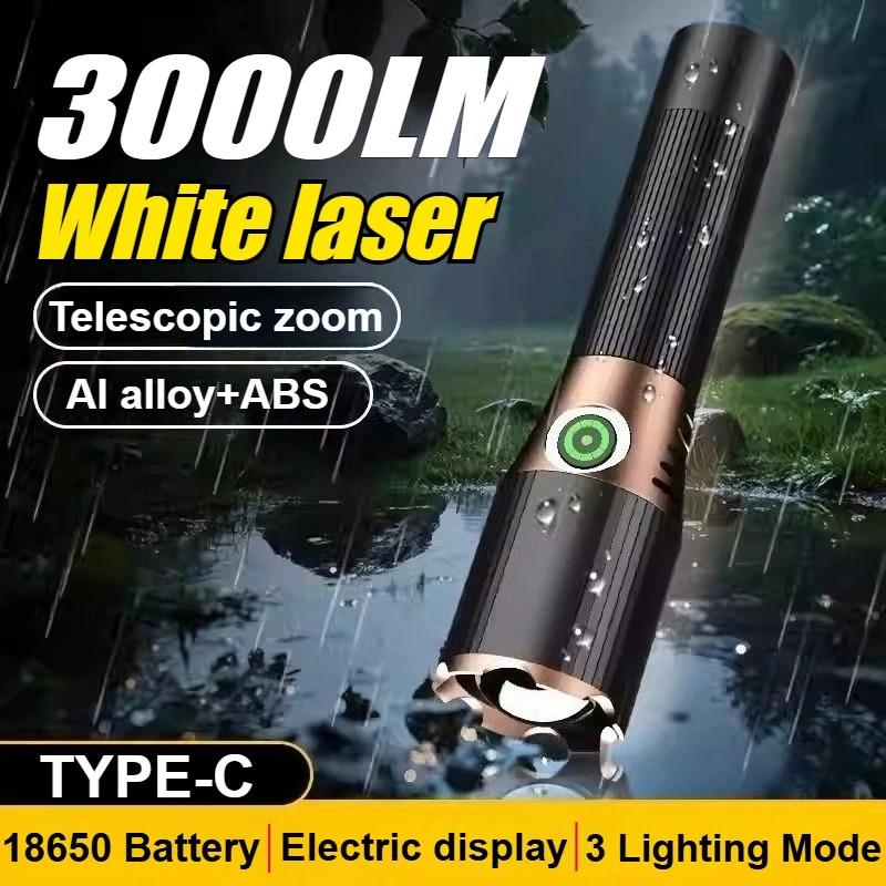 Outdoor Portable LED Flashlight, 18650 Battery, Long Battery Life, Telescopic Zoom, Multifunctional Lighting, Multiple Lighting Modes